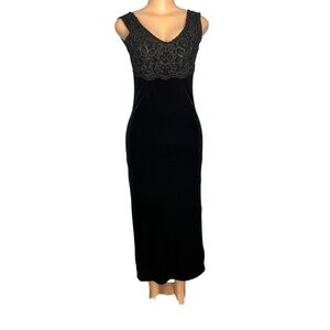 Pia Vintage 90s Black Velvet Dress